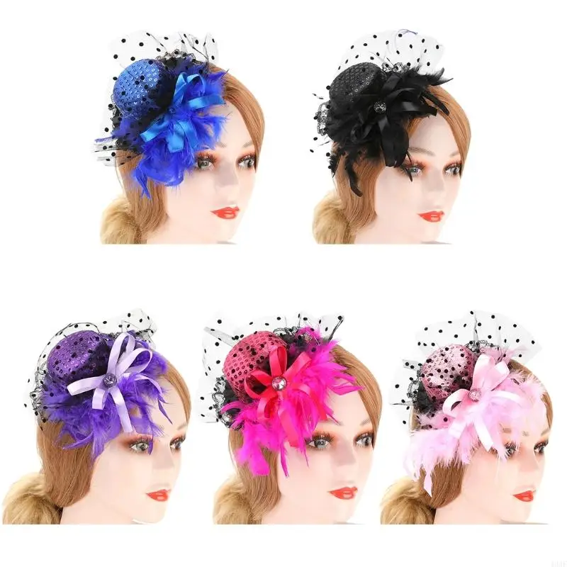 40jf Elegantná čiapka vlásenka Lady Prom Party Clip Clip Clip Ponytail Hairpin pre dievčatá
