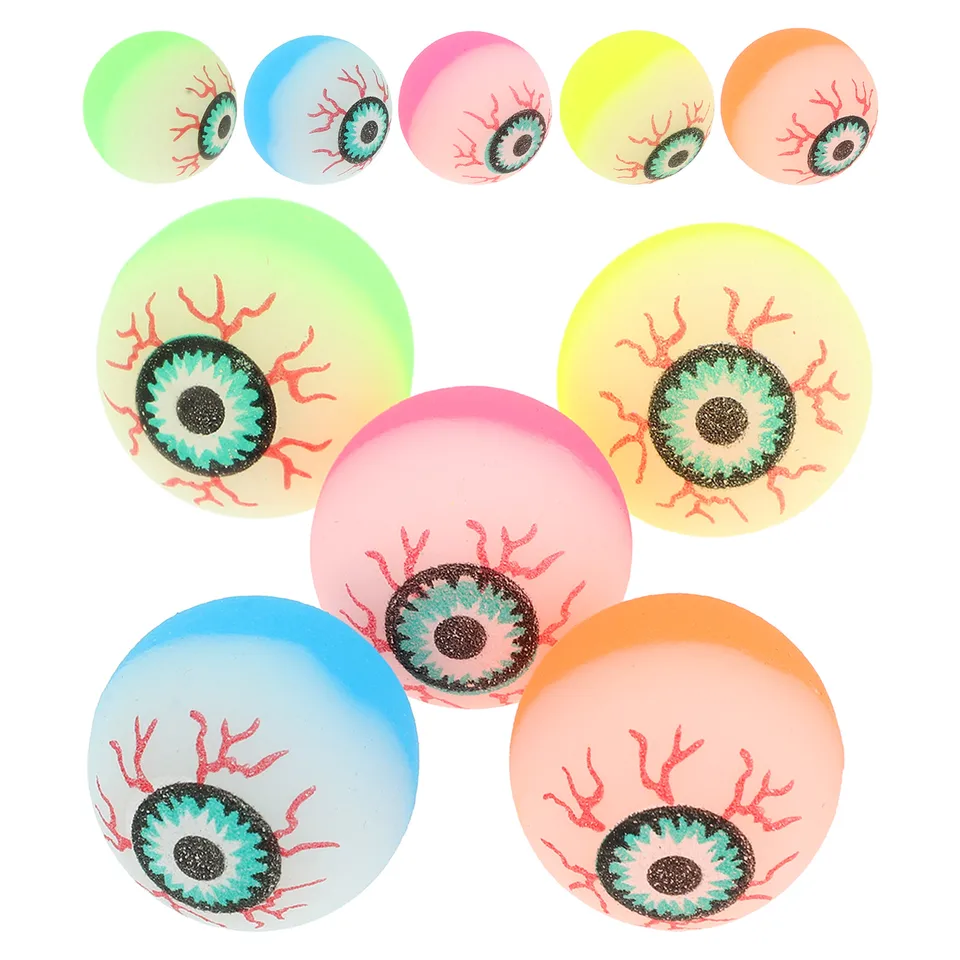 40ks 32 mm vtipné skákacie očné gule žiaria v tmavých skákacích loptičkách strašidelné očné gule Halloween Bouncy Balls Party Party Party (náhodná farba)