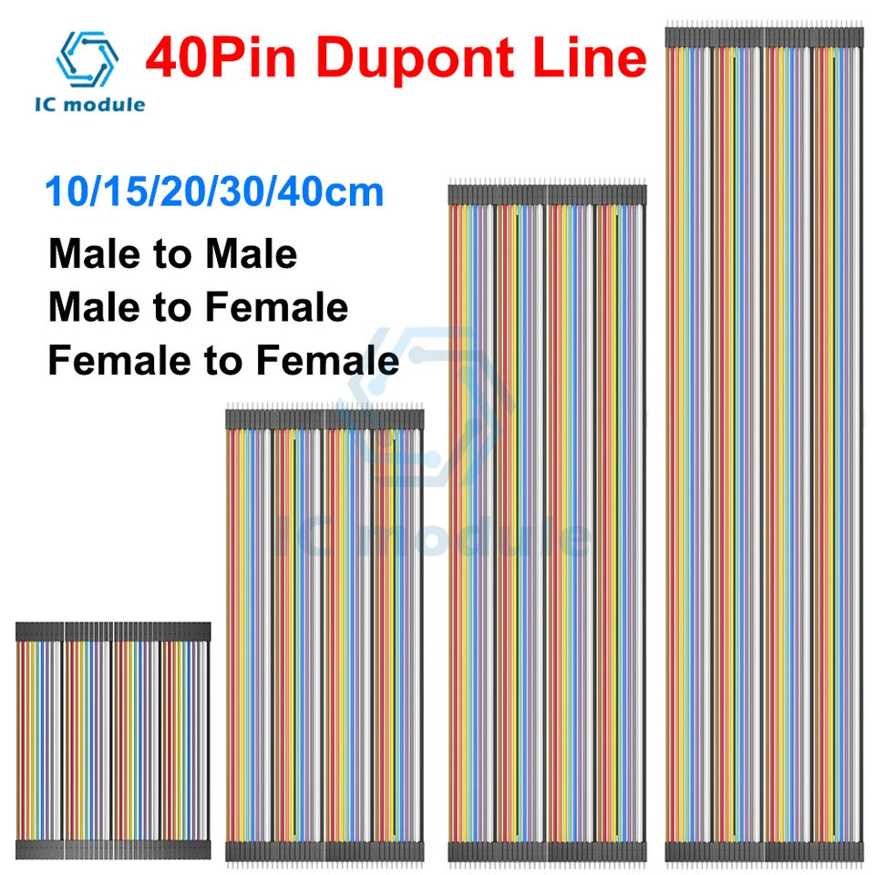 40PIN MALE MALE MÁ MÁL A ŽENY A ŽENA A ŽENA DUPONT LINE 10 cm 20 cm 30 cm kábel DuPont DuPont pre Arduino pre Arduino