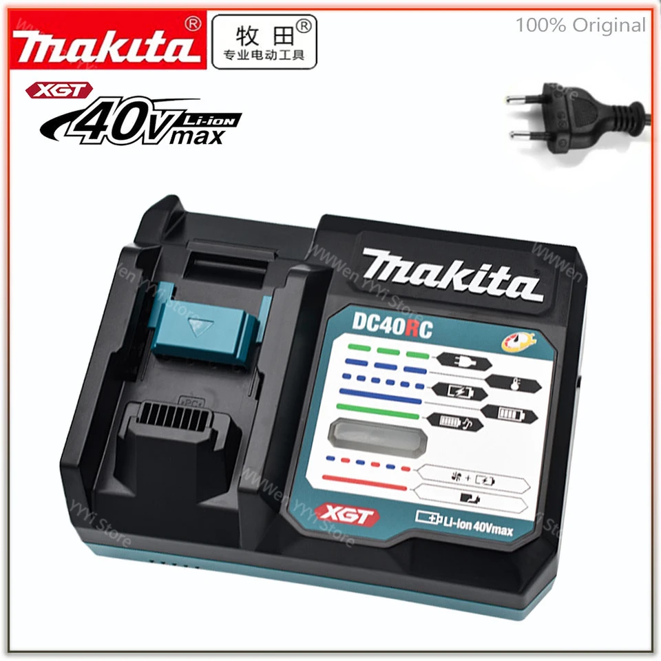 40V DC40RA Original MAKITA MAX XGT Rýchle optimalizovaný nabíjací nabíjací displej 40V lítium -iónových nabíjačiek duálne ventilátora DC40RC
