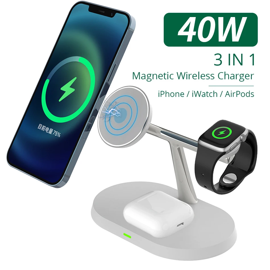 40W 3 v 1 Magnetic Wireless Stand Stop