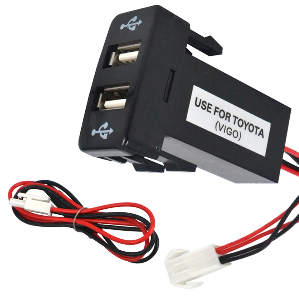 40x20mm Dual USB Outlet 4.2a nabíjačka automobilu 2 Port Auto Power Adapter pre Toyota Tacoma Land Cruiser Tundra Prado 120