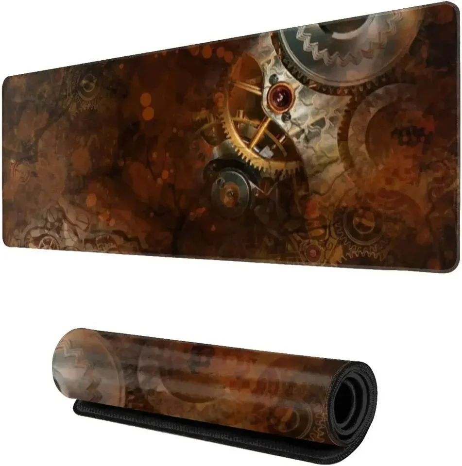40x90 Steampunk Retro Veľká podložka Mouse Mouse Bez šmykľavky odolné voči opotrebovaniu gumové dno so šitámi okrajová klávesnica rohož vhodná pre kanceláriu