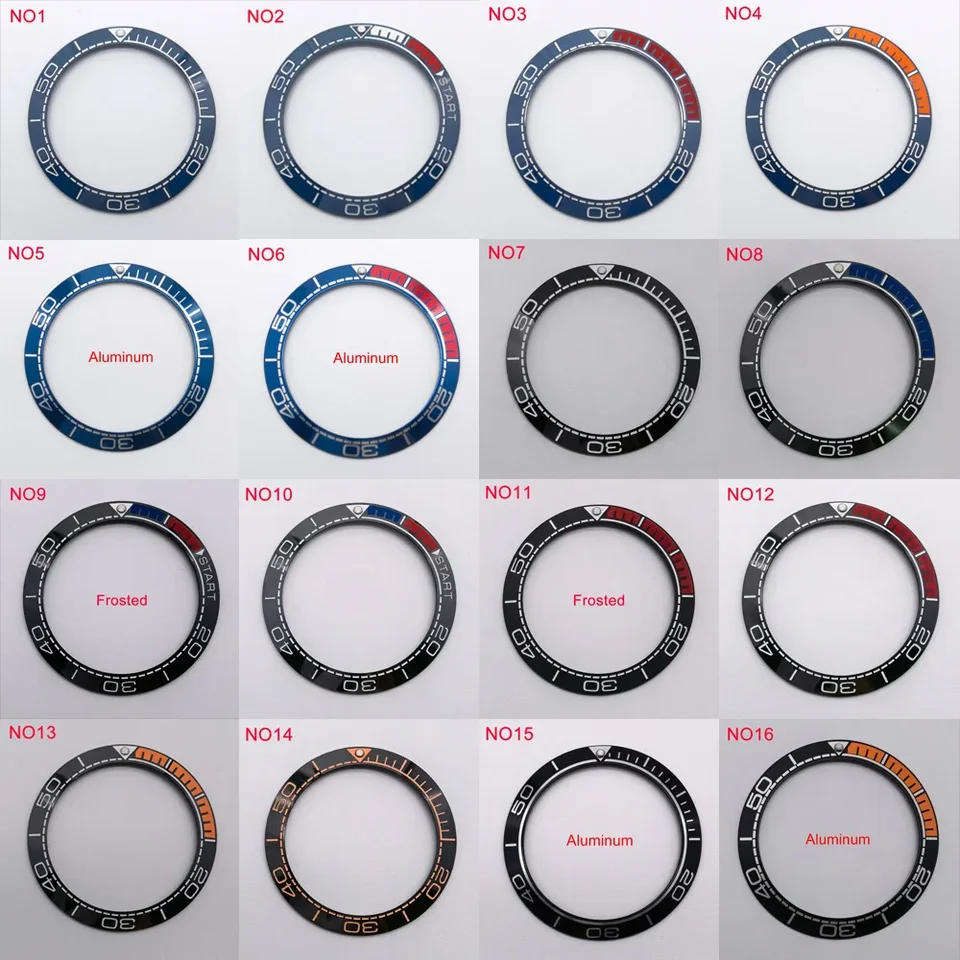 41,5 mm hodinkový krúžok Keramický rám vložky zarámka pre Sub Seamaster Watch 44mm Case Watch Doplnky Vnútorný priemer 32,5 mm