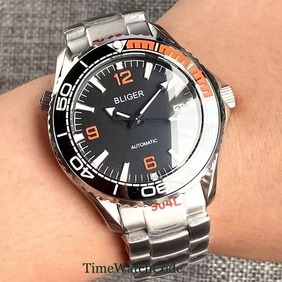41 mm bliger Automatické hodinky pre mužov Miyota8215 NH35 MOHING SAPPHIRE CRYSTAL DÁTUM LOUSTOVANÉ ČIERNE ČLASOVÉ RUKY Keramický rám rámu
