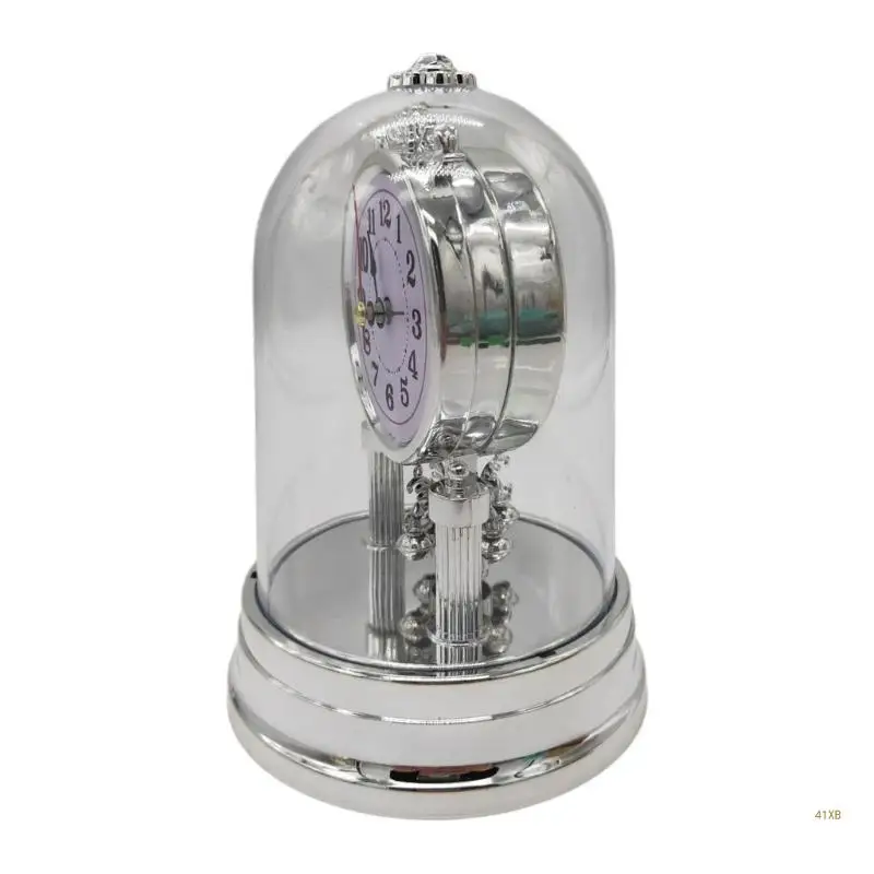 41xb Európsky retro plastový plastický tichý stolík Clock Clock Domáce dekorácie stolové počítače starožitné budík s čírym krytom hodín
