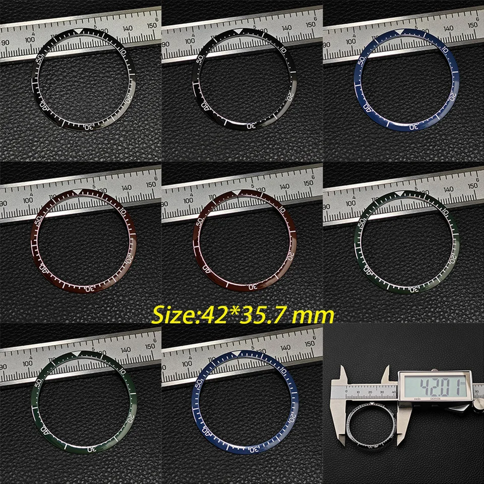 42*35,7 mm čierna/modrá/zelená náhrada zarámka Svahové keramické hodinky Vložky prsteň Celebrity Watch Doplnky hodinky rámy vložky