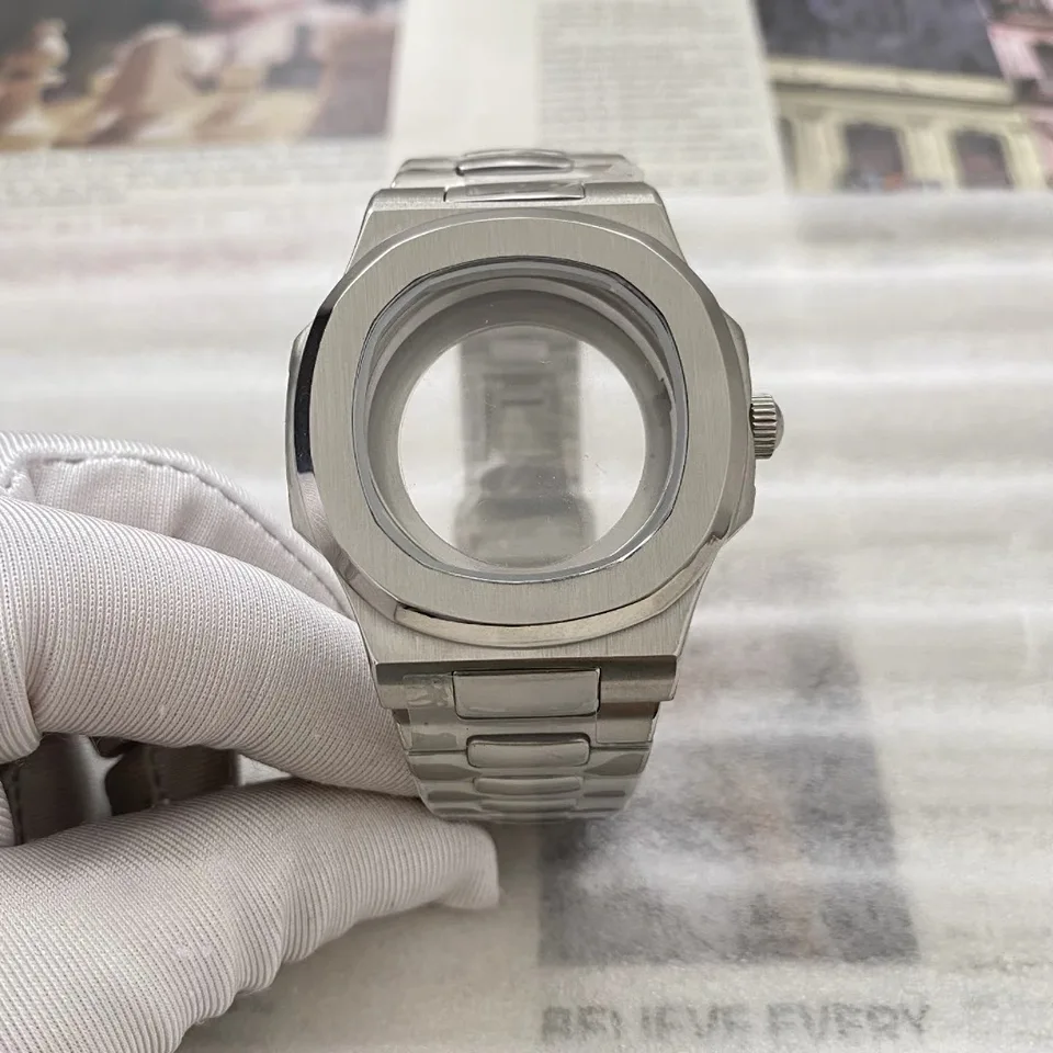 42 mm pp hodinky Case Sapphire Glass Glass Comretless Accessories pre Aquanaut Nautilus 32 mm číselník NH35 NH36 NH70 Mechanický pohyb