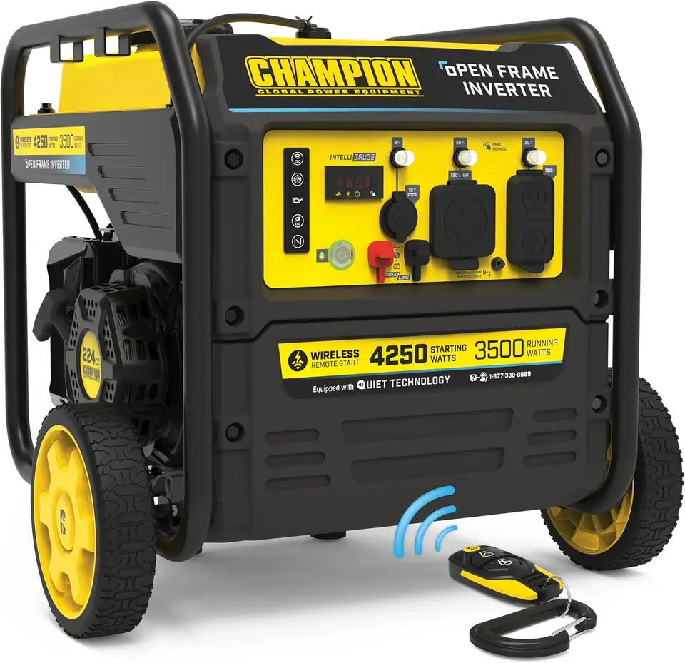 4250 WATT WIRELSS RELESSION ŠTART RV Ready Prenosný otvorený generátor meniča s tichou technológiou Spustenie a zastavenie s ľahkosťou