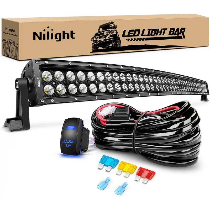 42inch 240 W zakrivená LED LED svetlo Sveta Spot combo Combo LED OFF ROAD LILLES A 14AWG 5PIN ROCKER SWINT SPITING HARNESS SÚPRAVA PRE TRACK