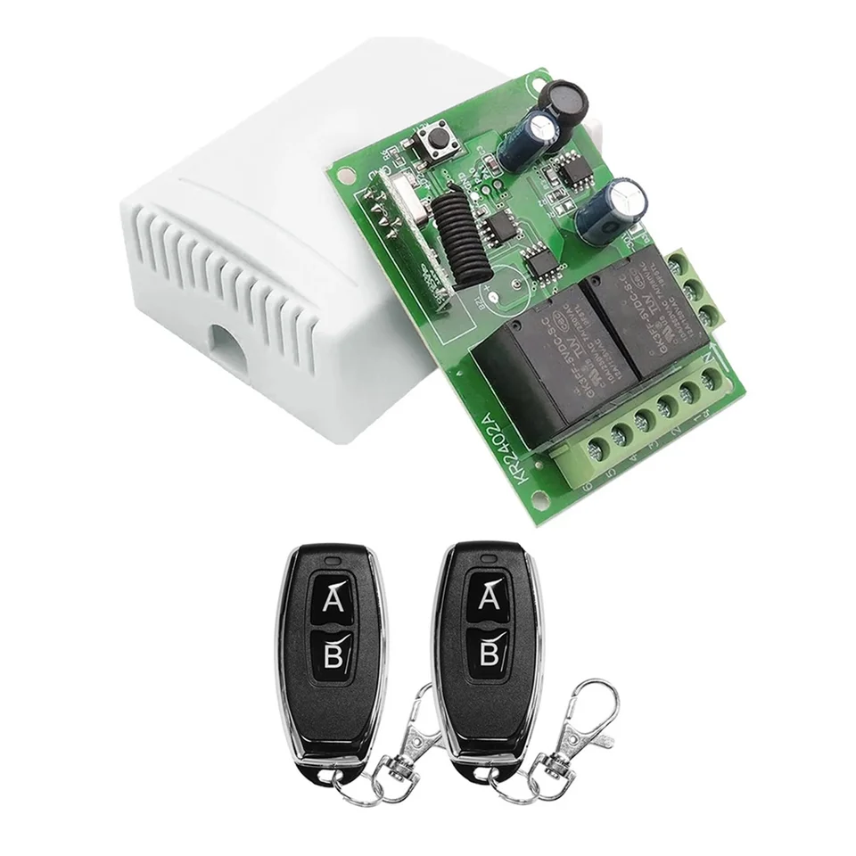 433 MHz prepínač diaľkového ovládača bezdrôtového relé 2CH Modul RF Venmitter DC 5V 12V 24V 30V pre garážové svetlo svetlo svetla