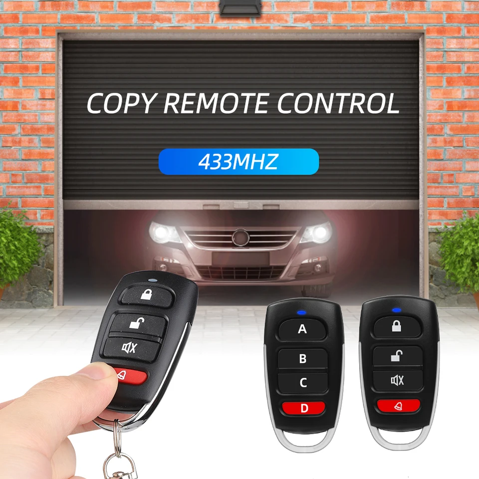 433 MHz RF bezdrôtové garážové diaľkové ovládacie prvky 4 Kláves Automatické kopírovanie Univerzálny inteligentný ovládač Kloning Elektrická brána Duplicator Key
