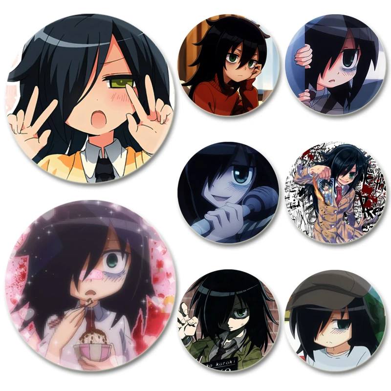 44/58 mm tomoko kuroki anime figúrky brošne Cartoon Cosplay roztomilý odznak Vynikajúci smalt
