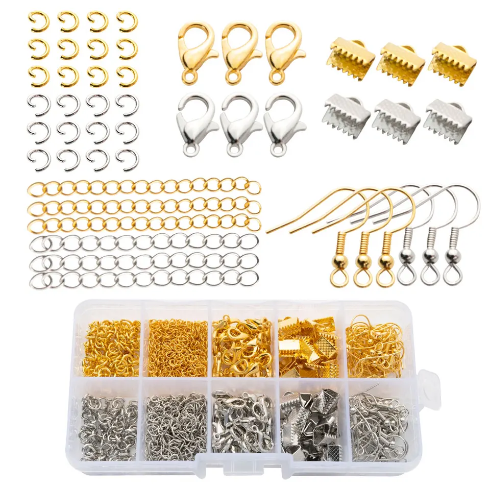 440ks hypoalergénne náušnice Hook Kit DIY náušnice náušnice Náušnice Náušnice Náklady Výroba súpravy pre šperky Vytváranie nálezov príslušenstva