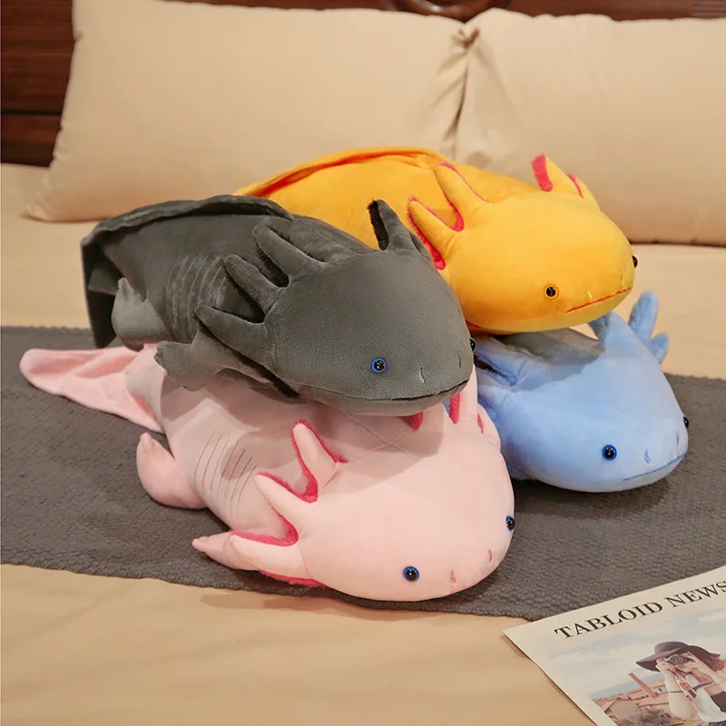 45/80 cm kawaii farebná nováčik plyšová hračka plnená roztomilý Axolotl Salamander fuzzy plyšové ryby upokojujúce dlhé vankúš vankúš Detské gif gif