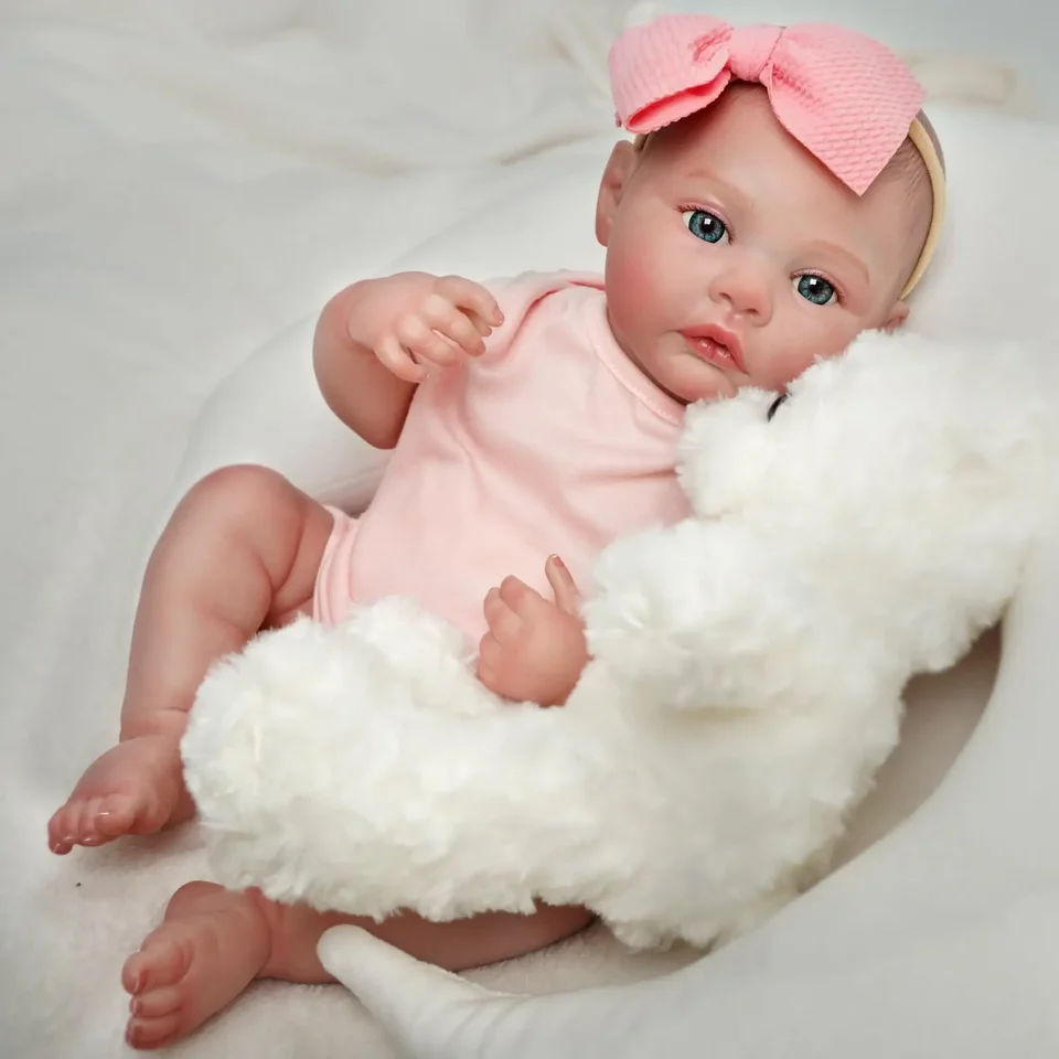 45 cm Meadow Baby Reborn Doll Girl Celé telo Silikón vinyl 3D maľovaná pokožka Lively Art Novorodenecká detská hračka pre darček pre rodinu