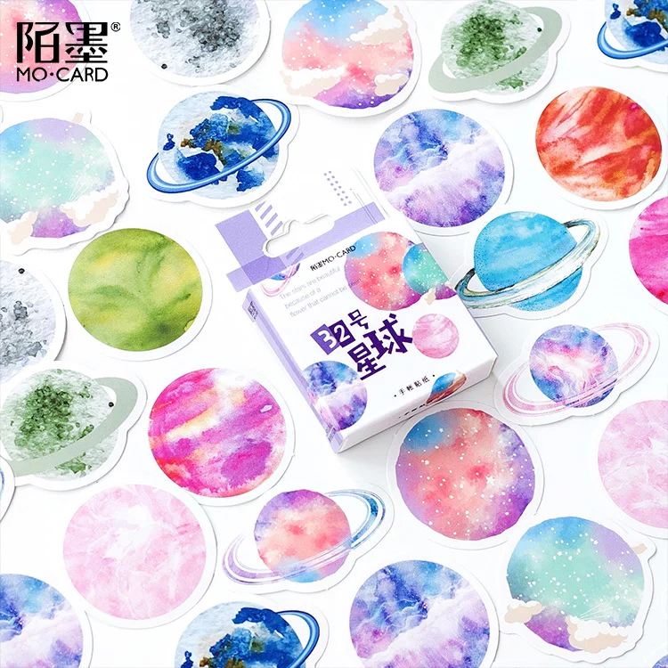 45 ks/balení zábava Planéta Dekoratívne nálepky zo scrapbooking Stick Label Diary Stationery Album Journal Stickers