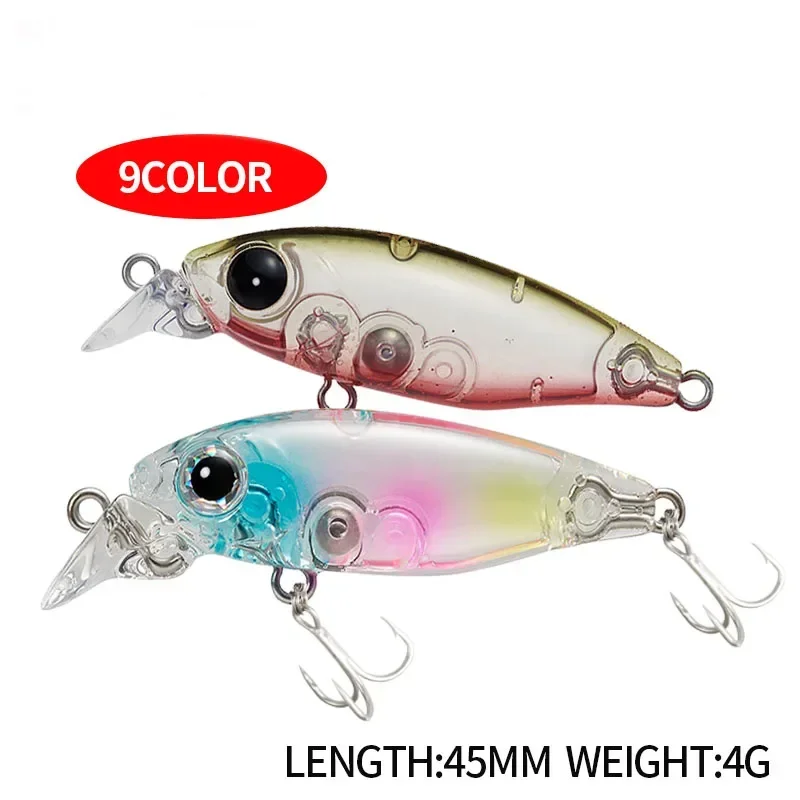 45 mm 4G Mini Minnow Lot Floating Fishing Hápa Falošný návnada sladkovodná potok Bionic návnada plastová tvrdá návnada Rybolov