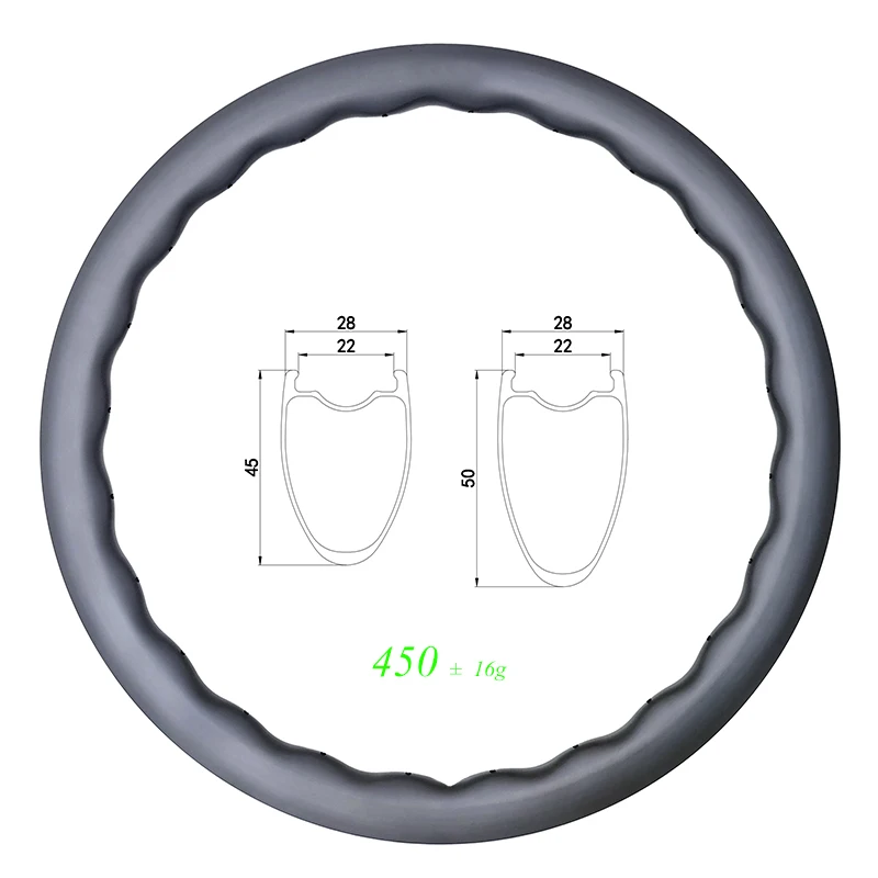 450 g 700c 45 mm 50 mm klinerový bezdušový disk Uhlíkový vlnový okraj 28 mm široký 22 mm vnútorný UD 3K 24 Hole 21H 24H 28H Gravel Wheel