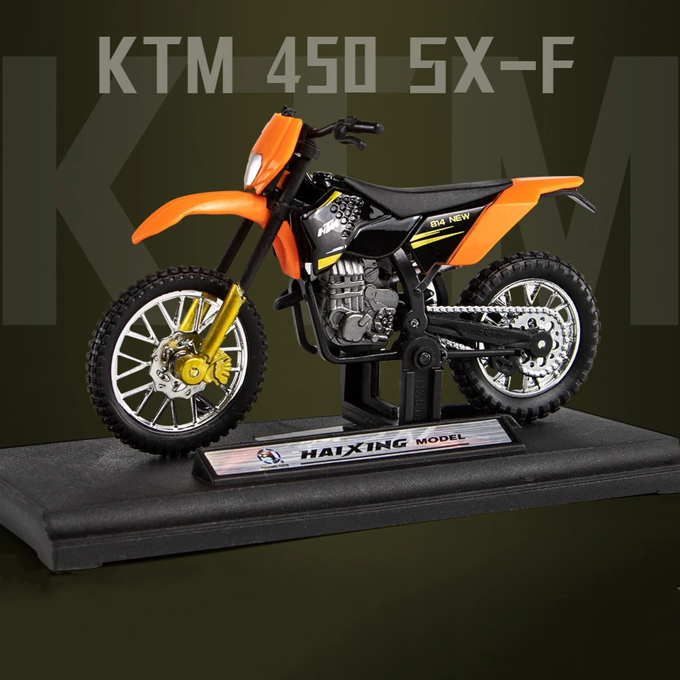 450 Motocyklový model Motocyklu SX-F 1:18 Diecasty Prenosné hračky pre prenosné závodné prsty Motobike Zbierka hračiek pre deti
