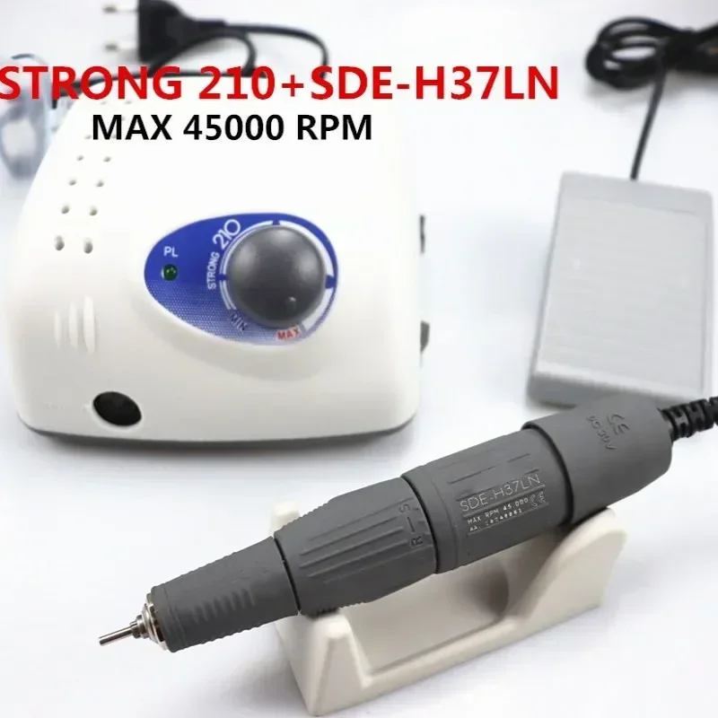 45k Nový príchod Strong 210 H37L1 Časť 65W 45000 otáčky na nechty vŕtačky manikúru pedikúru Elektrické súbory súborov Súprava