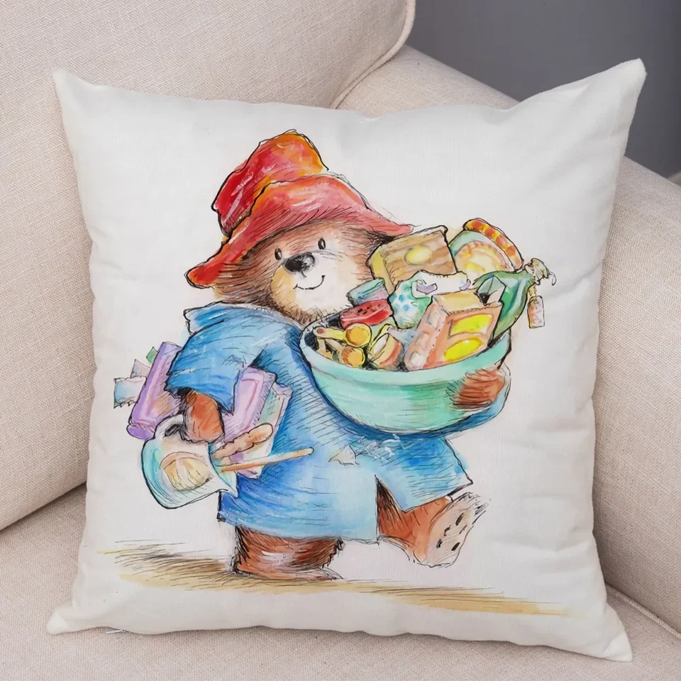 45x45 cm karikatúra medveďov vankúš na pohovku detskú izbu dekorácia roztomilý zvierací vankúš