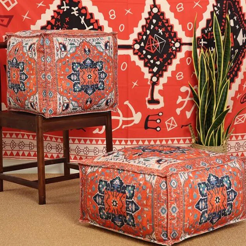 45x45cm Marocká meditácia vankúšov Lazy Futon Footstool pokrýva untufed Homestay Bay Window Tatami podlahové sedadlo Pouf