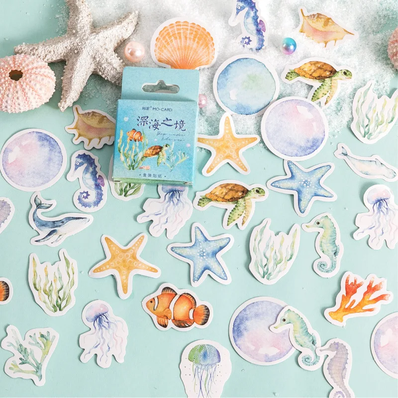 46ks pod vodou sveta téma Kreatívne roztomilé morské zvieratá scrapbooking nálepky dekoratívne nálepky pre domácich majstrov remeselníkov
