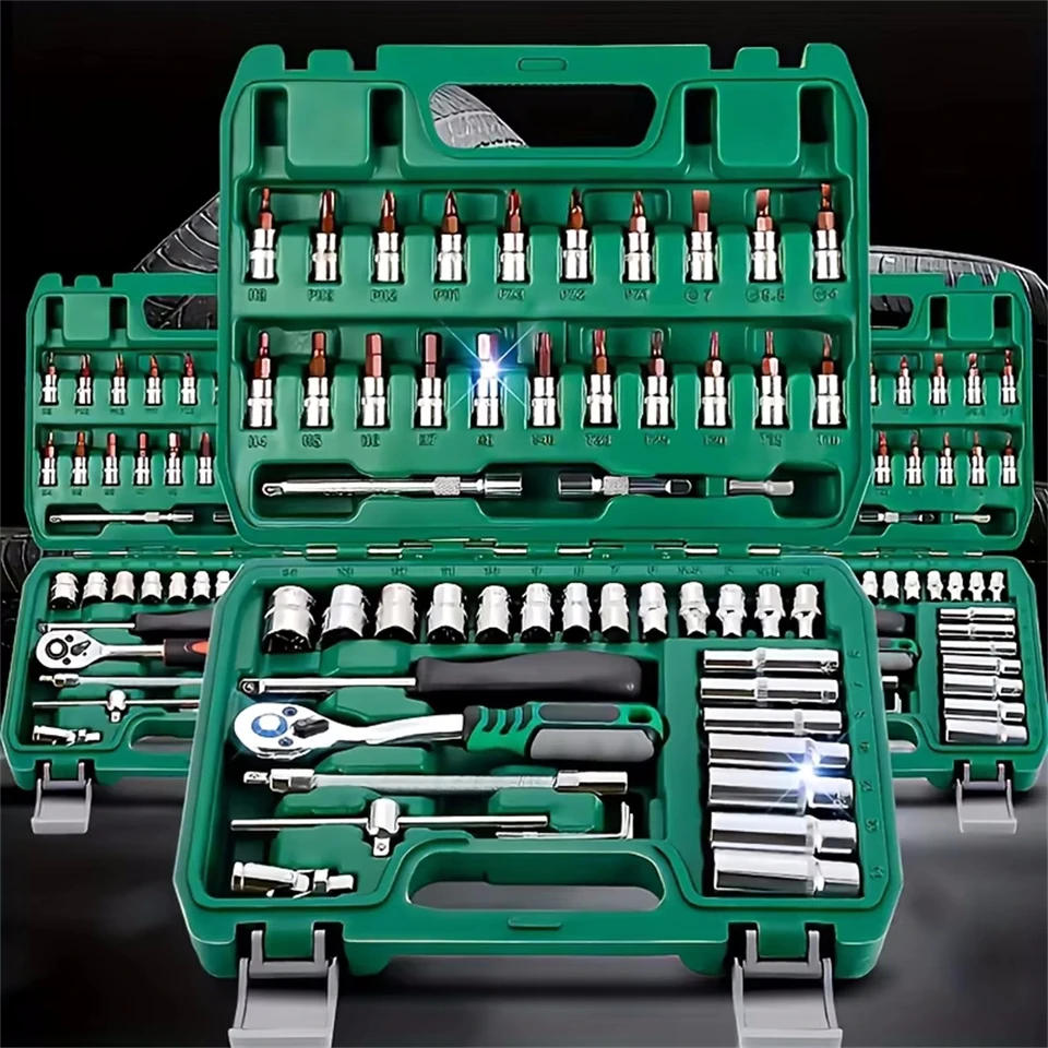 46ksová sada jednotky s objímkou ​​1/4 palca Ratchet Wrench set s zásuvkami Metric Hex Bit Bit Socket Set MetHeP