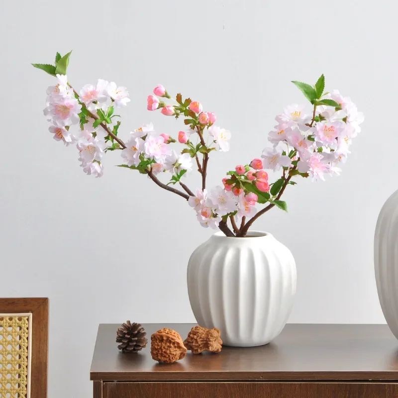 47 cm Cherry Blossom Artificial Flower Single Branch Nový čínsky štýl Simple Home Decoration Ornament Svadobná dekorácia