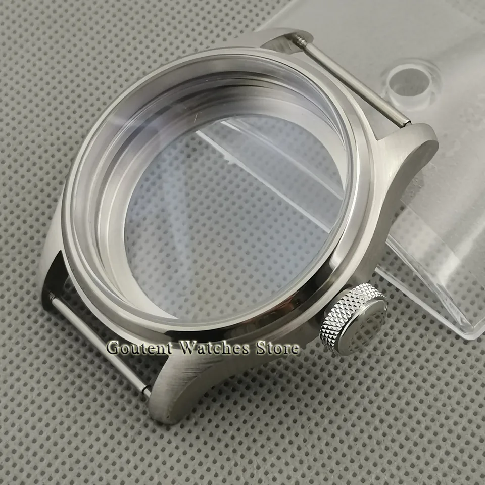 47 mm 316l oceľové puzdro strieborné fit ETA 6497 6498 MOURNE MORE ST36 PARNIS hodinky PARNIS