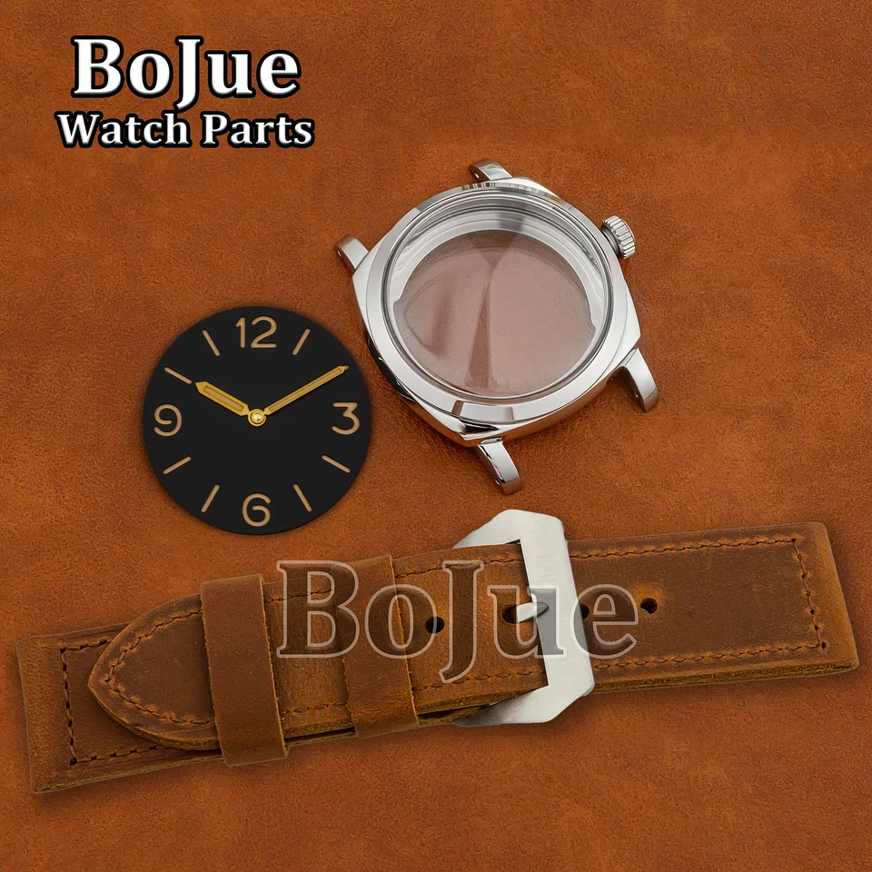 47 mm vintage 316L z nehrdzavejúcej ocele hodinky s handrou 10ATM vodotesné hodinky pre PAM 6154 ETA 6497 6498 ST3600 Pohyb