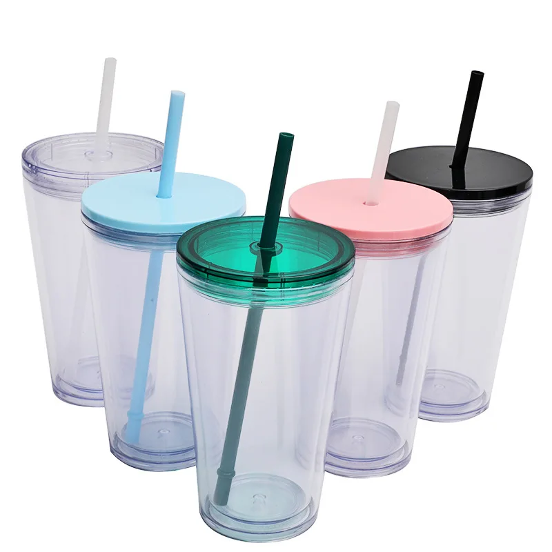 470 ml 473 ml 480 ml 500 ml 16oz priehľadná plastová snehová zemegule Snow Globe Cup so slamou a vekom, ktoré nie je vopred vopred.