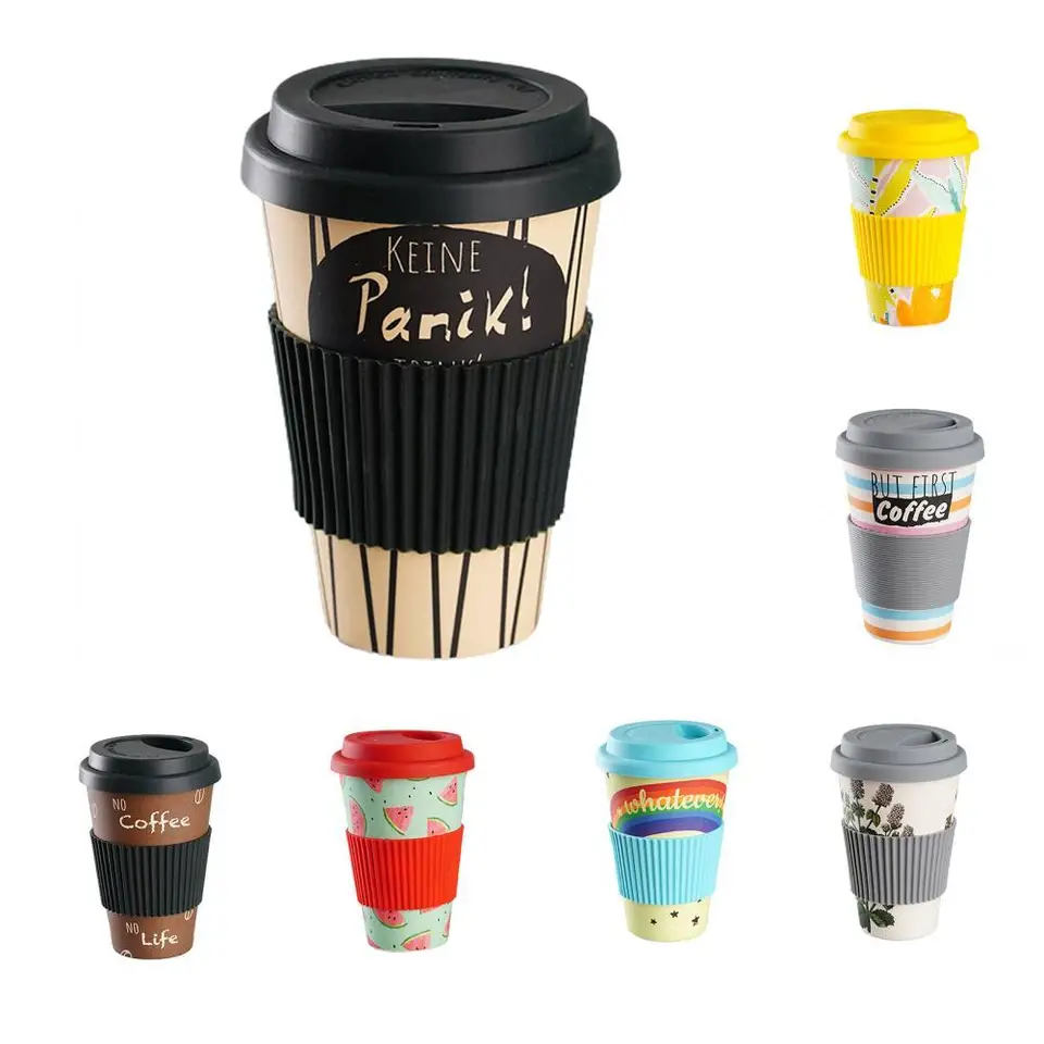 470 ml kávový hrnček dizajn Izolácia Prenosná bambusová vláknina Degradovateľná vodná šálka na cestovanie domácej kancelárie Drinkware