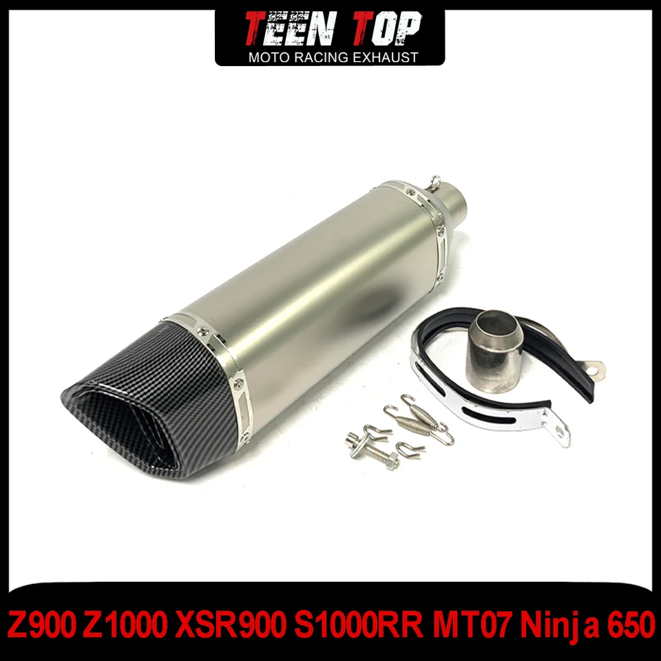 470 mm Motocykel výfukového kanála Modifikovaný z nehrdzavejúcej ocele Z900 Z1000 XSR900 S1000RR MT07 Ninja 650 Escape výfukový systém trubice výfukového systému
