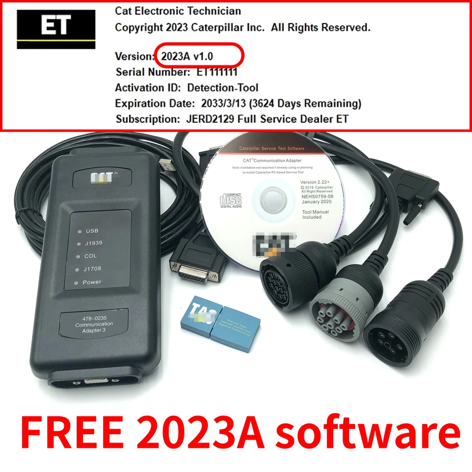 478-0235 538-5051 ET4 ET4 Komunikačný adaptér 3 2023A 2019C Diagnostický tester Nástroj na rýpadlo nákladného auta Caterpillar Cat Cat
