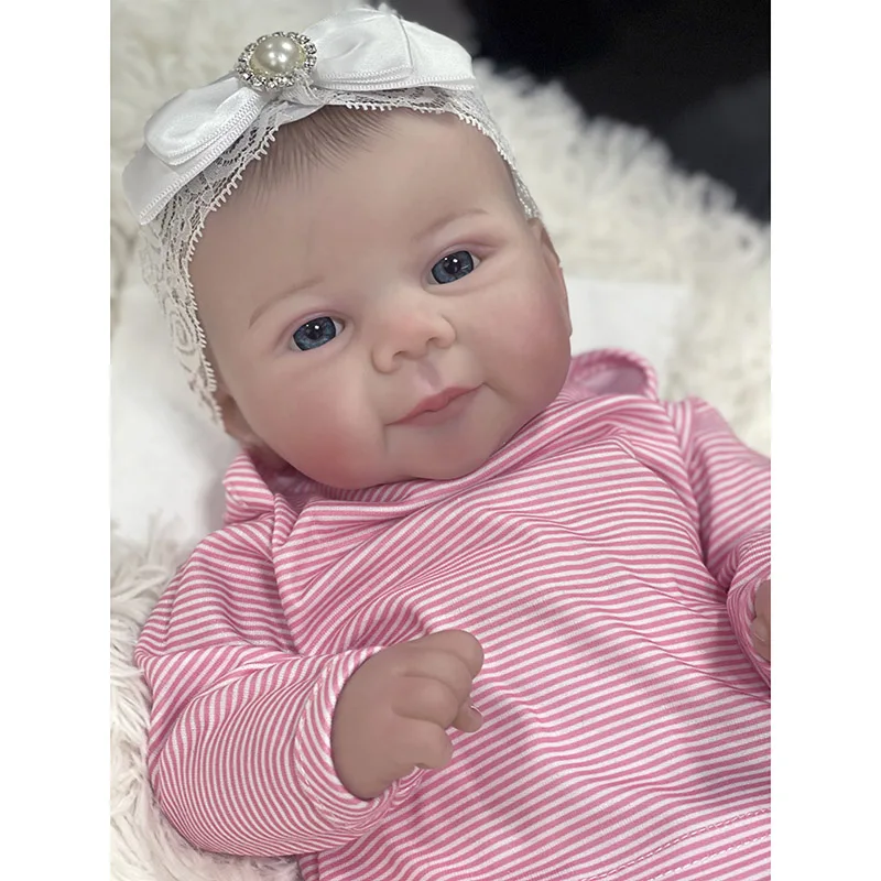 48 cm bavlnené telo bábiky Juliette Silikone Vinyl Doll s maľovanými vlasmi pre deti