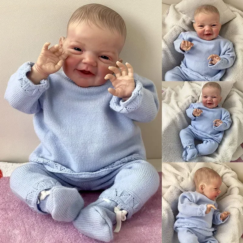48 cm Charlie Reborn Dolls Smile Face Letter Touch Touch Fows Rovnaké ako fotografia 3D koža s rukou Hair Vysoká kvalita pre dievčatá gif gif