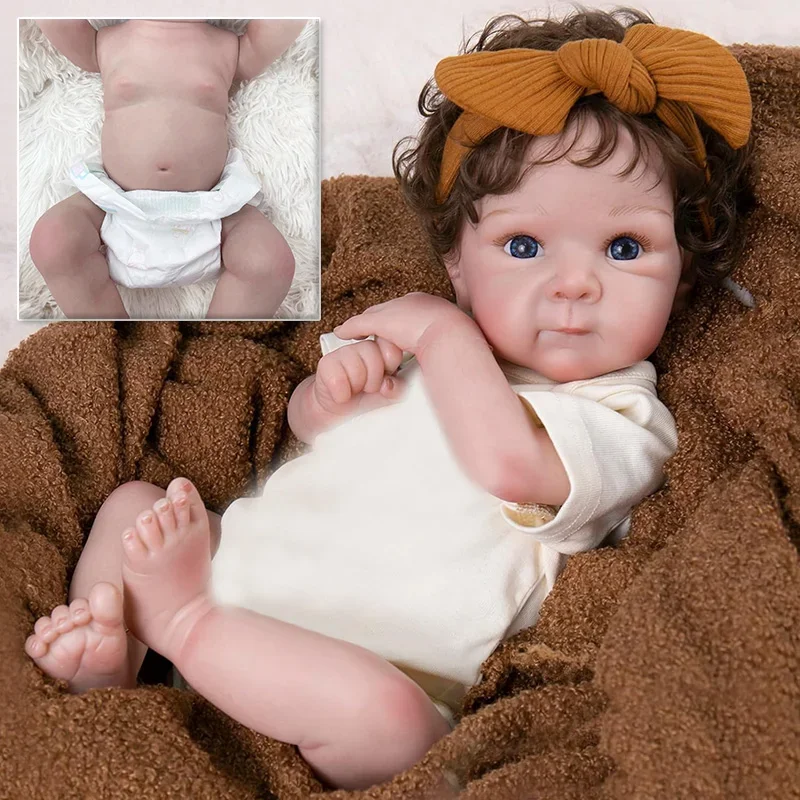 48 cm Silikón Reborn Doll Doll Bettie Novorodenecká veľkosť dieťaťa Lesty Realistic Baby Dolls Multi-vrstvové maľovanie pokožky s viditeľnými žilami