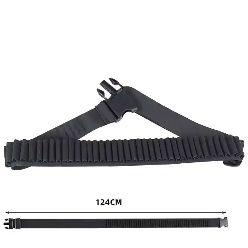 48 -palcový taktický guľkový pás 50 shell Bulk Storage Storage Belt Shoot Shoot Storage Remeň M16 .223 Black Nylon Vrecko kalibru