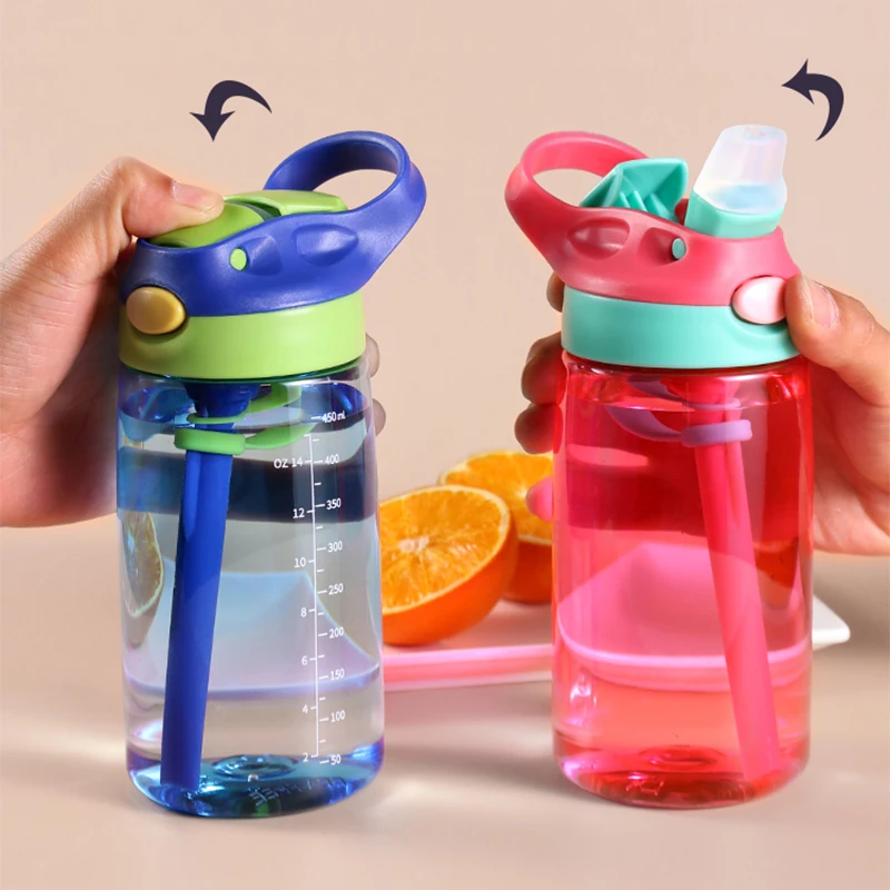 480 ml fľaša na vodu so slamkami dievčat prenosné cestovné fľaše Gym Sports Fitness Cup Summer Cold Water Juice Pitie fľaša