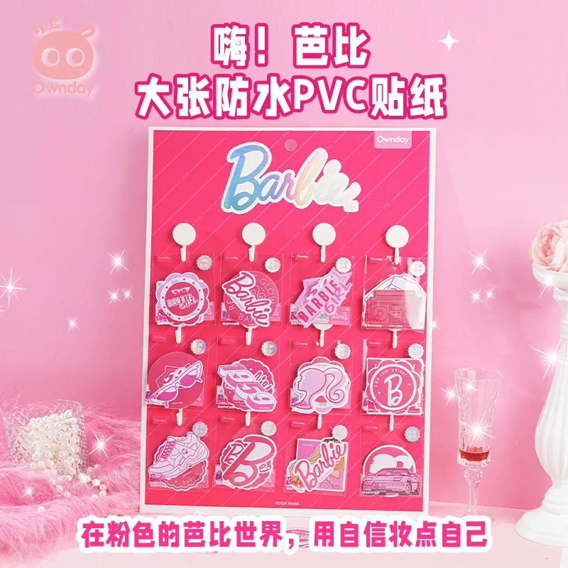48ks miniso barbie nepremokavé PVC kancelárske potreby Barbie Cartoon Cutoon Stickers
