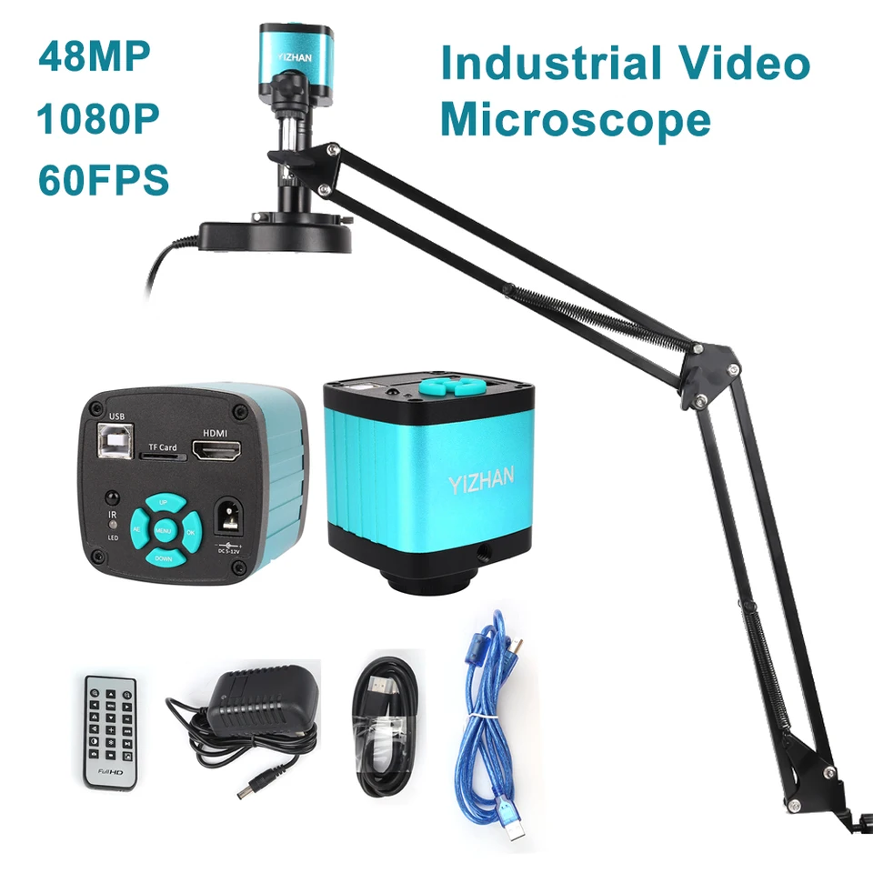 48MP 4K mikroskop 1080p HD HDMI USB Industrial Video Microscope Camera 150x Zoom C MONT LENS diaľkové ovládanie pre spájkovanie PCB