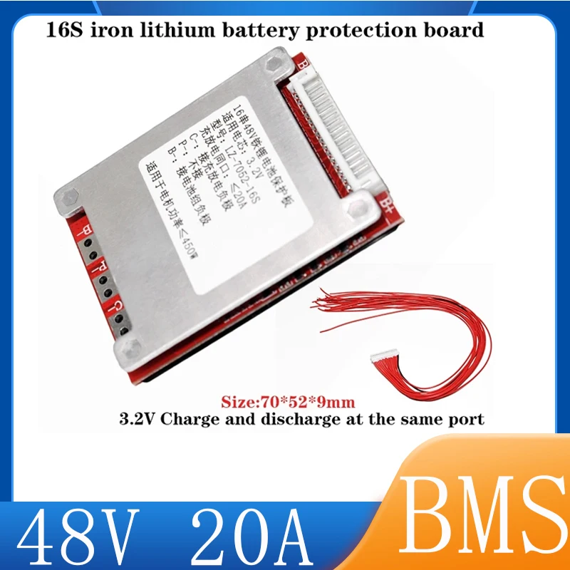 48V 16S 3,2 V 20A LIFEPO4 BATTERIE BMS SYMMETRISCHES SCHUTZ BRETT GLETICHEN PORT PCM 10A 20A 30A LITHIUM PHOSPAT BATBOL BATBE