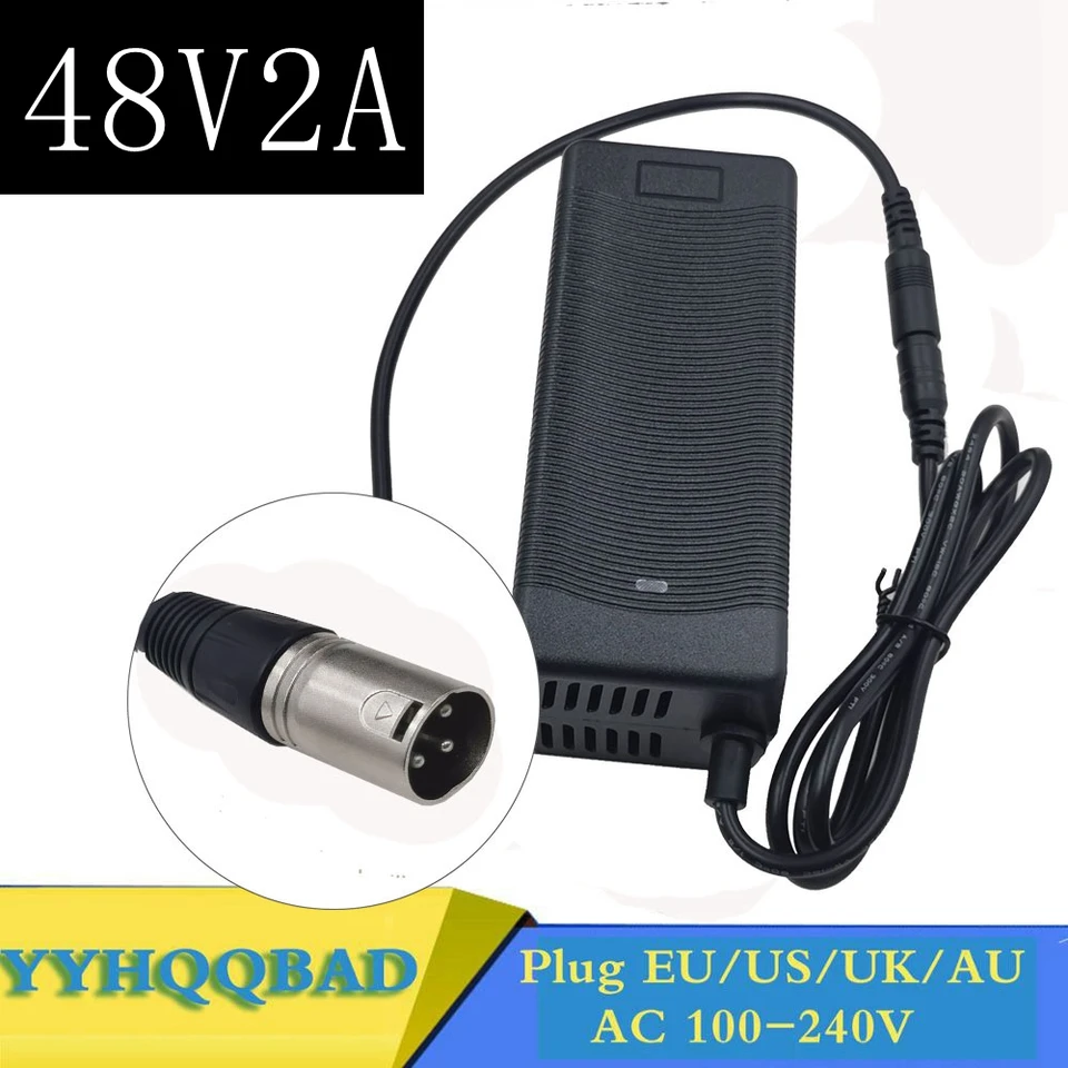 48V 2A olovnaté nabíjačku batérií pre 57,6 V Kyselina olovnatá batéria Elektrické bicykle Bicykel Scooters Motorcycle nabíjačka 3-kolík XLR zástrčka XLR