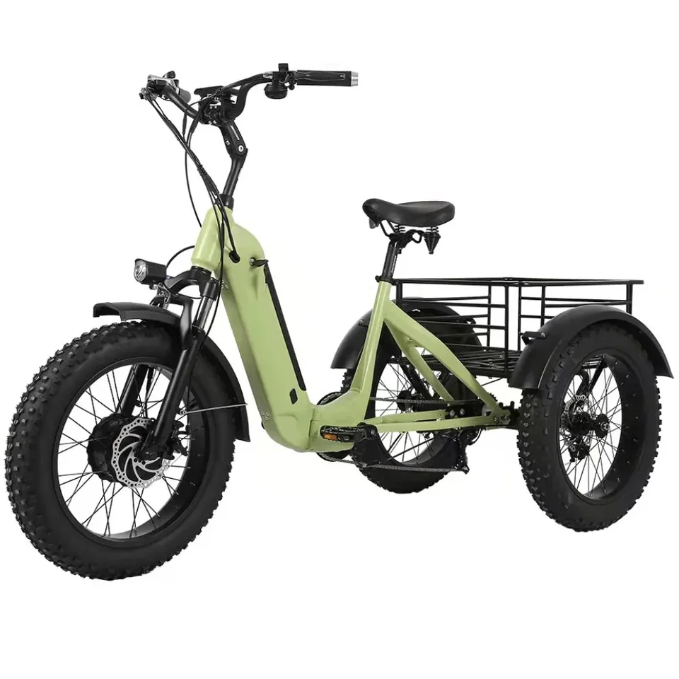 48V 500 W predný motor Bafang Trike Treat Tire 7 Rýchlostné skladacie elektrické trojkolky pre predaj dospelých