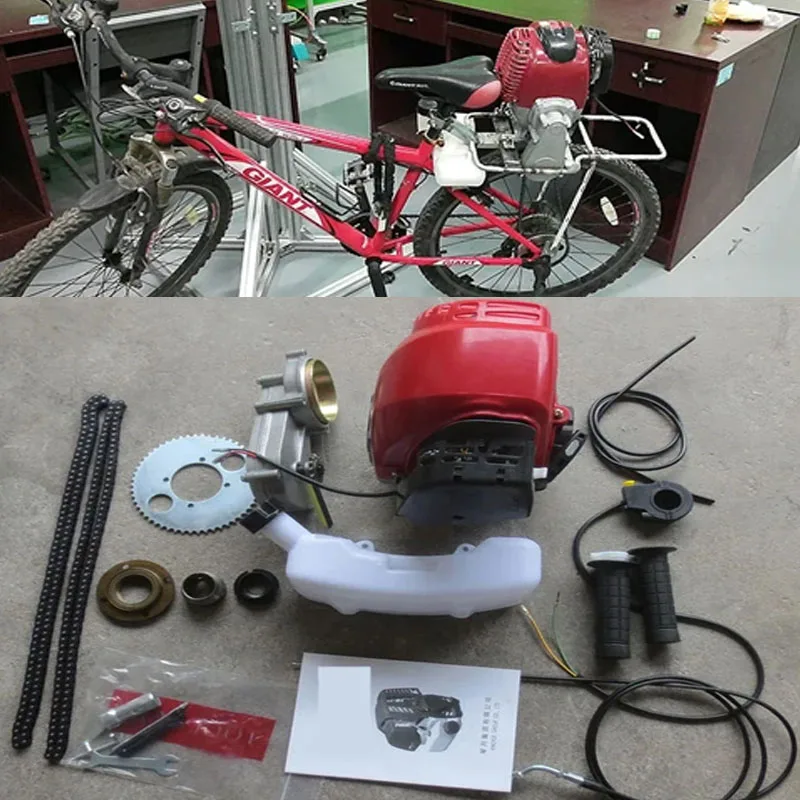 49cc štvortaktné benzínové motorové súpravy Motor Motor Motocykel s reťazovým diskom 2 T8F Chain prevodovky prevodovky Modifikácie Príslušenstvo