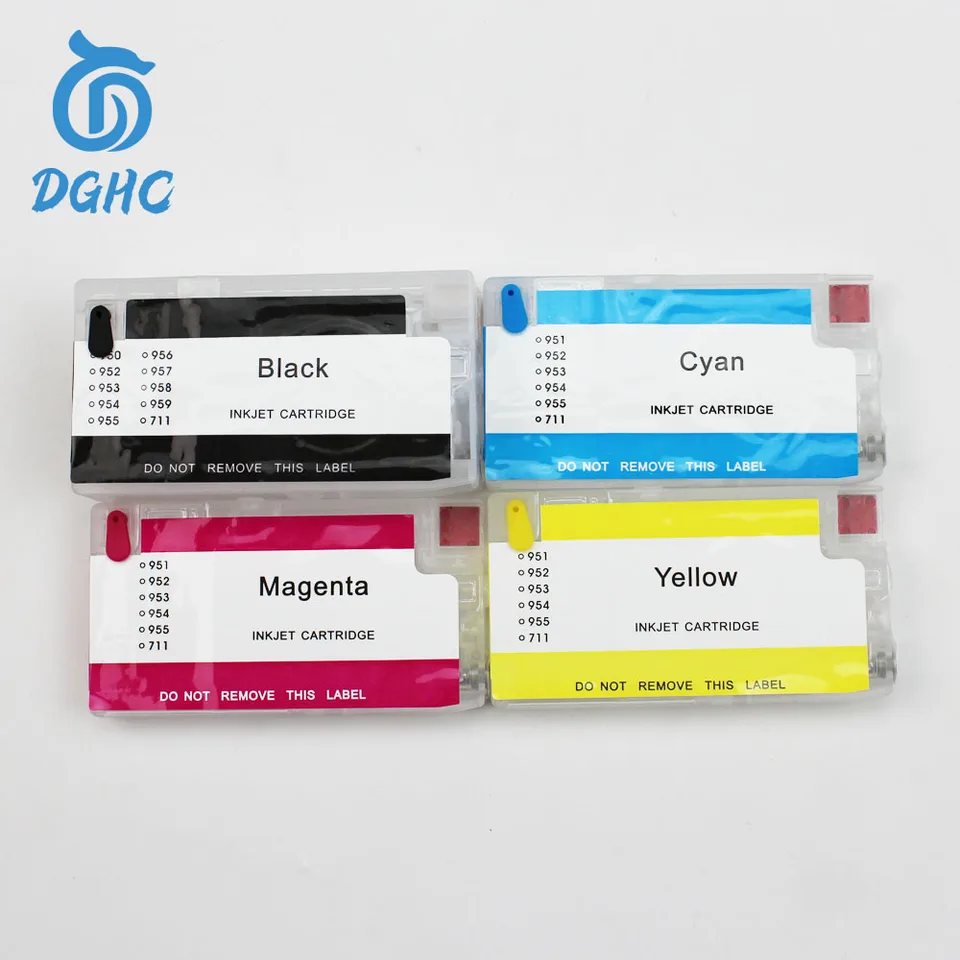 4Color/Set pre HP 952 953 954 955 Rebilble Atratest Cabtridge s oblúkovým čipom pre HP OfficeJet Pro 7720 7740 8210 8710 8720 8730