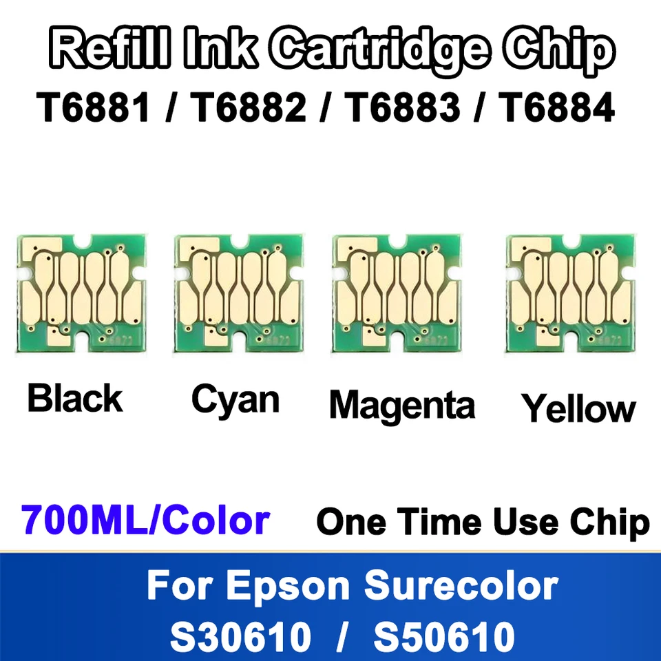 4Colors 700 ml T6881 T6882 T6883 T6884 Atramentový kazetový čip pre Epson Surecolor S30610 S50610 SC-S30610 SC-S50610