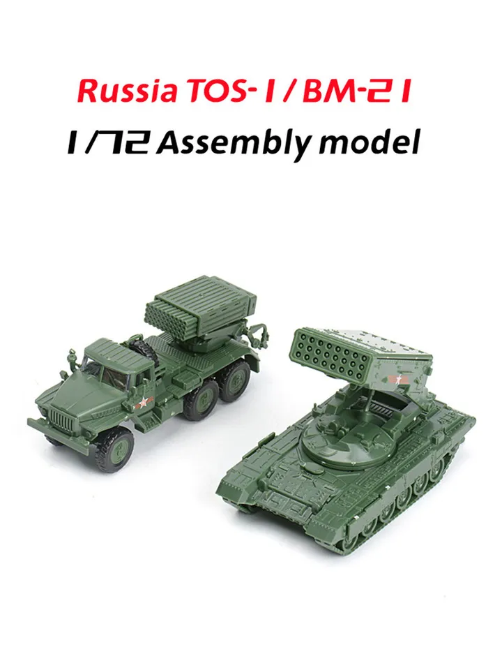 4d 1/72 BM-21 Raket spúšťača TOS-1HEAVY FlameThrower System Plastový montážny skladový model Model Vojenská hračka